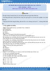 Đề thi học kì 1 Sinh 10 Chân trời sáng tạo - Đề số 13